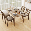 Dining Chair Set of 2 Modern Kitchen Chair with Upholstered Seat-Brown