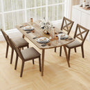 Dining Chair Set of 2 Modern Kitchen Chair with Upholstered Seat-Brown by LJGDeals