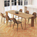 Dining Chair Set of 4 Faux PU Leather Upholstered Kitchen Chairs with Metal Legs-Brown by LJGDeals