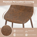 Dining Chair Set of 4 Faux PU Leather Upholstered Kitchen Chairs with Metal Legs-Brown by LJGDeals
