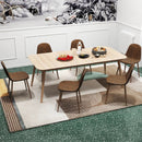 Dining Chair Set of 4 Faux PU Leather Upholstered Kitchen Chairs with Metal Legs-Brown by DirectDeals