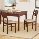 Dining Chair Set of 2/4 with Rubber Wood Frame and Padded Seat by LJGDeals