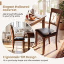 Dining Chair Set of 2 Fabric Upholstered Kitchen Armless Chairs with Rubber Wood Frame-Walnut