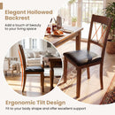 Dining Chair Set of 2 Fabric Upholstered Kitchen Armless Chairs with Rubber Wood Frame-Walnut by LJGDeals
