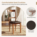 Dining Chair Set of 2 Fabric Upholstered Kitchen Armless Chairs with Rubber Wood Frame-Walnut by LJGDeals