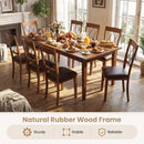 Dining Chair Set of 2 Fabric Upholstered Kitchen Armless Chairs with Rubber Wood Frame-Walnut by LJGDeals