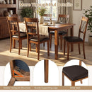 Dining Chair Set of 2 Fabric Upholstered Kitchen Armless Chairs with Rubber Wood Frame-Walnut by LJGDeals