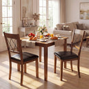 Dining Chair Set of 2 Fabric Upholstered Kitchen Armless Chairs with Rubber Wood Frame-Walnut by LJGDeals