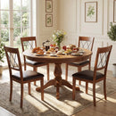 Dining Chair Set of 2 Fabric Upholstered Kitchen Armless Chairs with Rubber Wood Frame-Walnut by LJGDeals