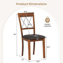Dining Chair Set of 2 Fabric Upholstered Kitchen Armless Chairs with Rubber Wood Frame-Walnut by LJGDeals