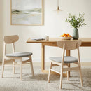 Dining Chair Set of 2 Fabric Upholstered Kitchen Armless Chairs-Natural by LJGDeals