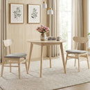 Dining Chair Set of 2 Fabric Upholstered Kitchen Armless Chairs-Natural by LJGDeals