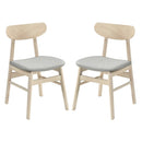 Dining Chair Set of 2 Fabric Upholstered Kitchen Armless Chairs-Natural by LJGDeals