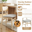 Dining Chair Set of 2 Fabric Upholstered Kitchen Armless Chairs-Natural by LJGDeals