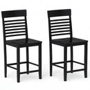 Dining Chair Set of 2 with Footrests and Solid Wood Frame-Gray by DirectDeals