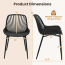 Modern Kitchen Chairs with Metal Legs Cutout Backrest Curved Seat for Dining Room Home Office-Black by LJGDeals