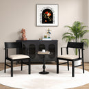 Dining Chair with Contoured Backrest and Padded Seat Set of 2-Beige
