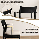 Dining Chair with Contoured Backrest and Padded Seat Set of 2-Beige