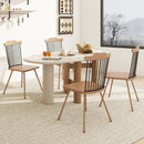 Dining Chair with Spindle Back and Ergonomic Contoured Seat Set of 2-Natural by LJGDeals