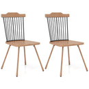 Dining Chair with Spindle Back and Ergonomic Contoured Seat Set of 2-Natural by LJGDeals
