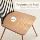 Dining Chair with Spindle Back and Ergonomic Contoured Seat Set of 2-Natural by LJGDeals