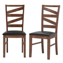 Dining Chairs Set of 2 Kitchen Side Chairs with Rubber Wood Legs-Walnut by LJGDeals