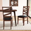Dining Chairs Set of 2 Kitchen Side Chairs with Rubber Wood Legs-Walnut by LJGDeals