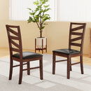 Dining Chairs Set of 2 Kitchen Side Chairs with Rubber Wood Legs-Walnut by LJGDeals