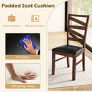 Dining Chairs Set of 2 Kitchen Side Chairs with Rubber Wood Legs-Walnut by LJGDeals