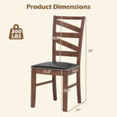 Dining Chairs Set of 2 Kitchen Side Chairs with Rubber Wood Legs-Walnut