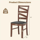 Dining Chairs Set of 2 Kitchen Side Chairs with Rubber Wood Legs-Walnut by LJGDeals