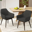 Dining Chairs Set of 2 Upholstered Accent Chairs with Comfy Padded Backrest and Seat by LJGDeals