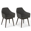 Dining Chairs Set of 2 Upholstered Accent Chairs with Comfy Padded Backrest and Seat