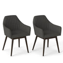Dining Chairs Set of 2 Upholstered Accent Chairs with Comfy Padded Backrest and Seat by LJGDeals