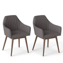 Dining Chairs Set of 2 Upholstered Accent Chairs with Comfy Padded Backrest and Seat by LJGDeals