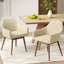 Dining Chairs Set of 2 Upholstered Accent Chairs with Comfy Padded Backrest and Seat by LJGDeals