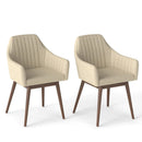Dining Chairs Set of 2 Upholstered Accent Chairs with Comfy Padded Backrest and Seat by LJGDeals