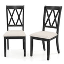 Dining Chairs Set of 2 Kitchen Side Chairs with Curved Cross Back-Beige by LJGDeals