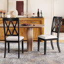 Dining Chairs Set of 2 Kitchen Side Chairs with Curved Cross Back-Beige by LJGDeals