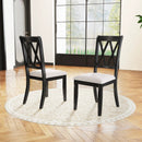 Dining Chairs Set of 2 Kitchen Side Chairs with Curved Cross Back-Beige by LJGDeals