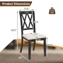 Dining Chairs Set of 2 Kitchen Side Chairs with Curved Cross Back-Beige by LJGDeals