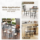 Dining Chairs Set of 2 Farmhouse Solid Rubber Wood Windsor Chairs with Removable Seat Cushions-Black
