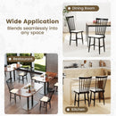 Dining Chairs Set of 2 Farmhouse Solid Rubber Wood Windsor Chairs with Removable Seat Cushions-Black by LJGDeals