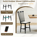 Dining Chairs Set of 2 Farmhouse Solid Rubber Wood Windsor Chairs with Removable Seat Cushions-Black by LJGDeals