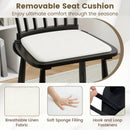 Dining Chairs Set of 2 Farmhouse Solid Rubber Wood Windsor Chairs with Removable Seat Cushions-Black by LJGDeals