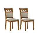 Dining Chairs Set of 2 Dining Room Chairs with Rubber Wood Frame-Brown by LJGDeals