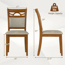 Dining Chairs Set of 2 Dining Room Chairs with Rubber Wood Frame-Brown by LJGDeals