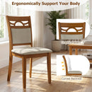 Dining Chairs Set of 2 Dining Room Chairs with Rubber Wood Frame-Brown by LJGDeals