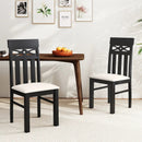 Dining Chairs Set of 2 High Back Dining Room Chairs with Padded Seat and Rubber Wood Frame-Black by LJGDeals