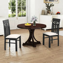 Dining Chairs Set of 2 High Back Dining Room Chairs with Padded Seat and Rubber Wood Frame-Black by LJGDeals